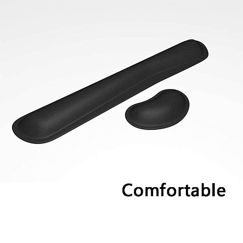 Wrist Rest Pads for Keyboard and Mouse with Memory Foam for Easy Typing and Wrist Pain Relief for Gaming/Office/PC/Mac/Laptop-Lightweight Anti-Skid Wrist Cushion
