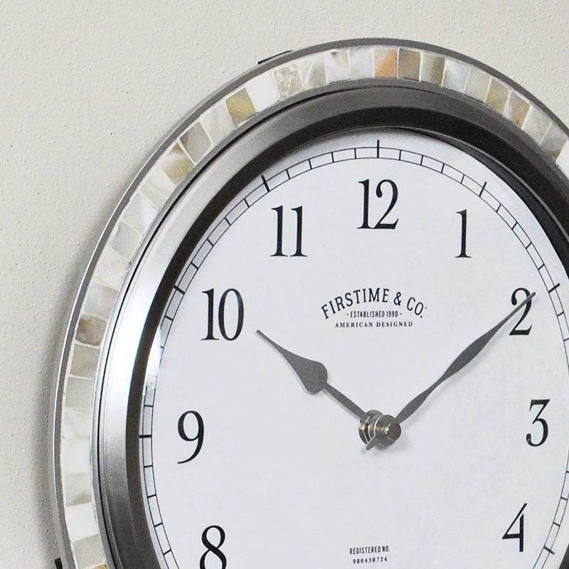 11.5" Sophia Mosaic Wall Clock Sandstone - FirsTime