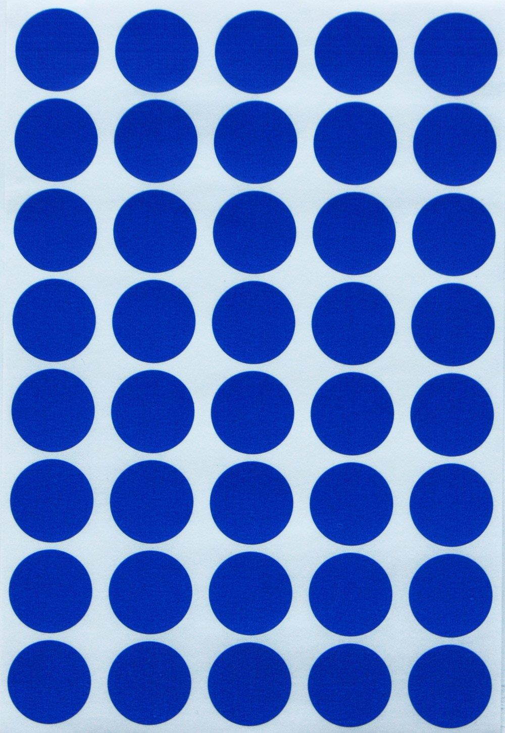 Round stickers labels dots sticker 19mm 3/4 inch - Blue - 280 Pack by Royal Green
