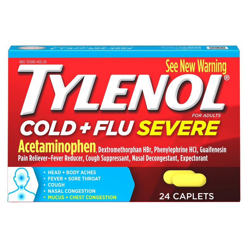 Tylenol Cold & Flu Severe Multi Symptom Caplets - Acetaminophen - 24ct
