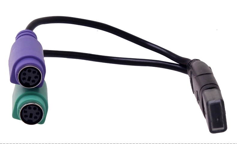 DTECH USB to PS2 PS/2 Cable Adapter Converter keyboard Mouse, USB switch PS / 2 mouse and keyboard adapter cable adapter cable adaptor cable scanner 0.65ft/0.2m DT-5012