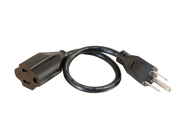 1M 16AWG Heavy Duty Power Extension Cord Power Extension Cable 3 Feet 1 Meters 3 Conductor NEMA 515P to NEMA 515R 13 Amp Power Cable ED70906