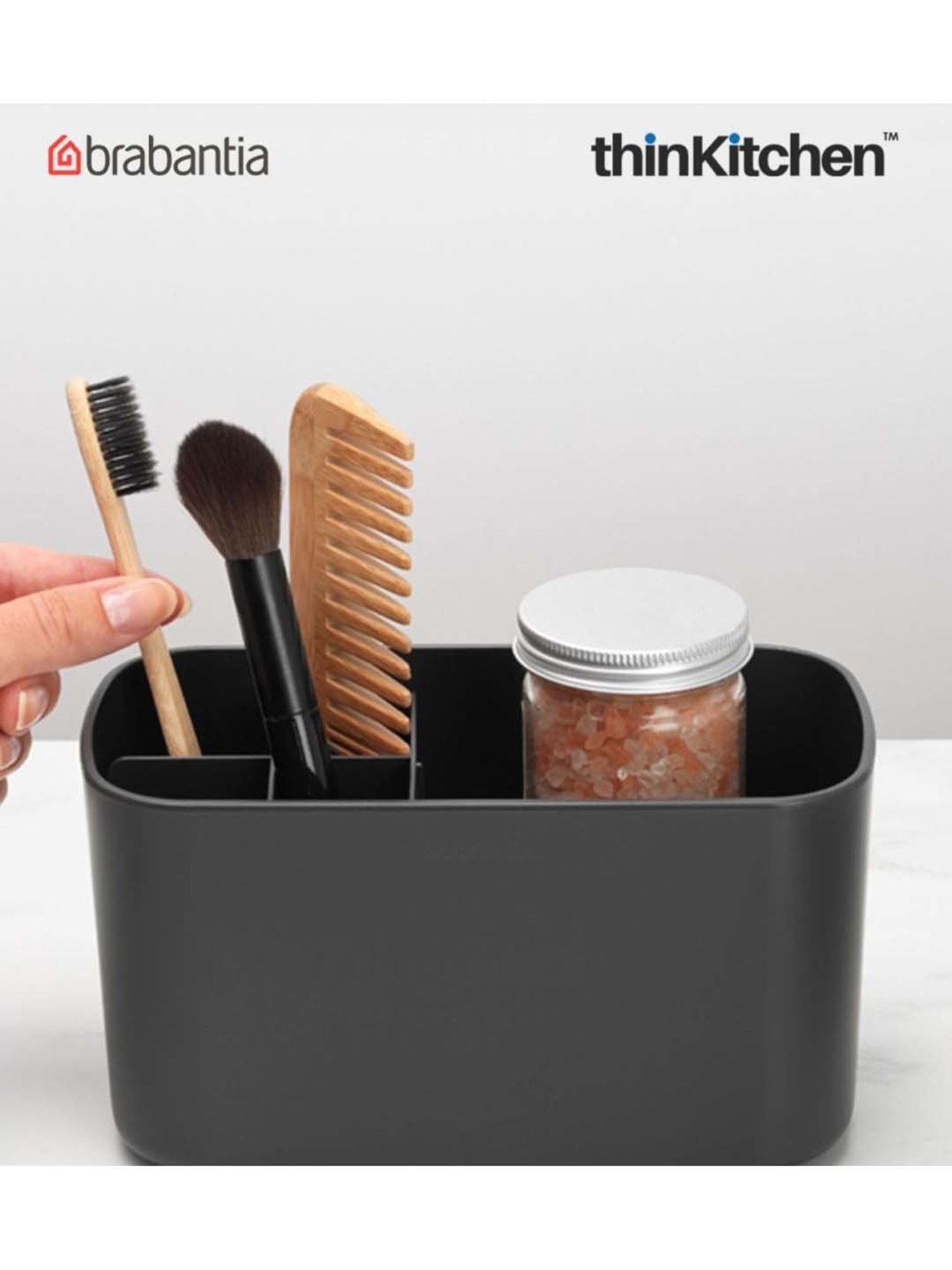 Brabantia Dark Grey Plastic Renew Bathroom Caddy
