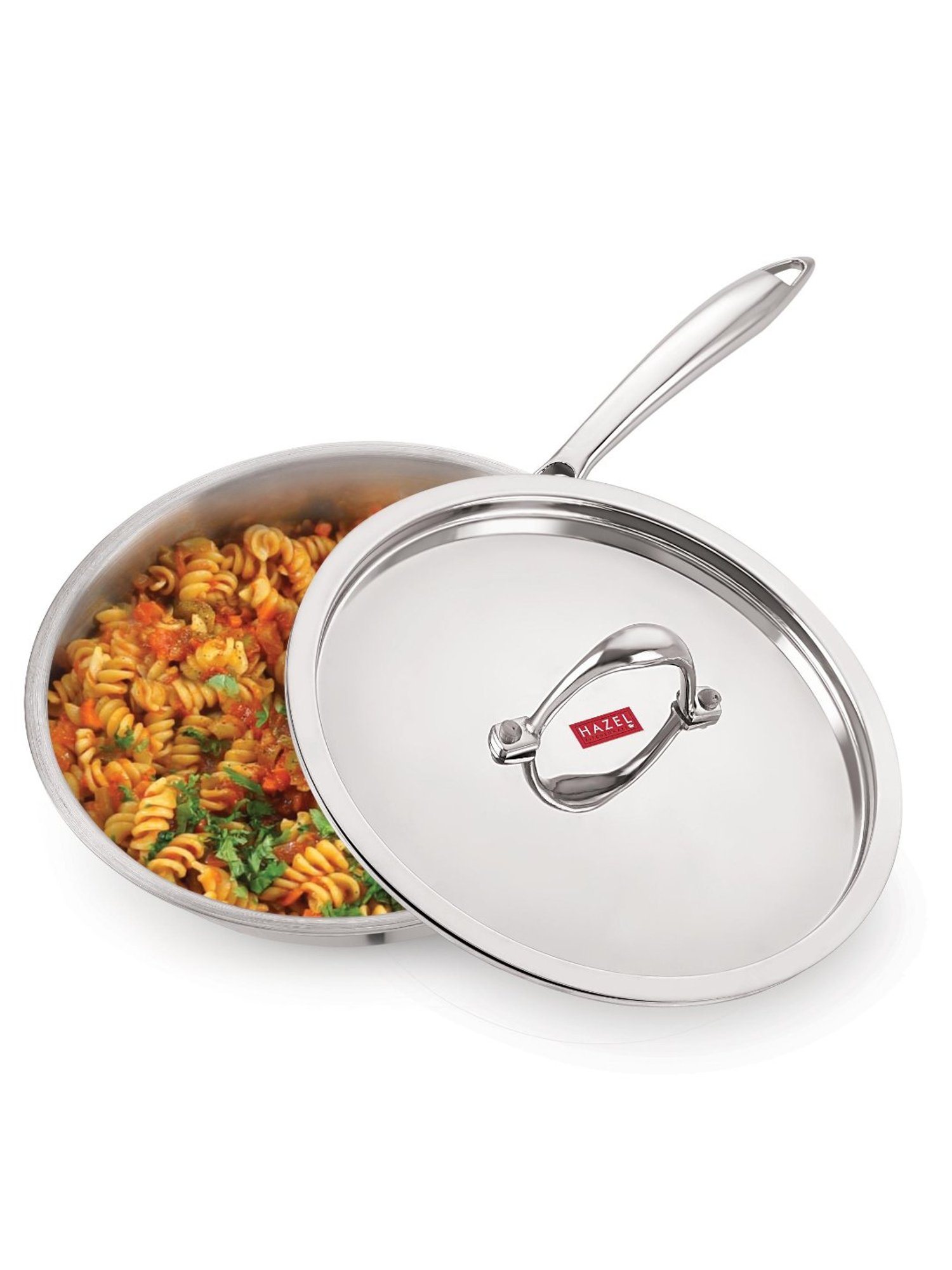 HAZEL Triply Stainless Steel Induction Bottom Fry Pan With Stainless Steel Lid, 1.5 Litre, 22 cm