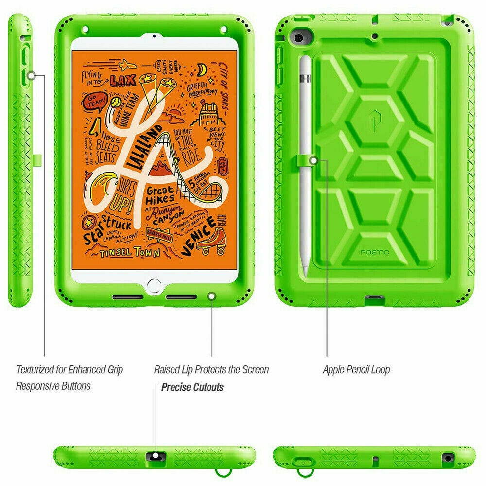 [20 Pieces] iPad Mini 5 Tablet Case [Grip&Drop Protective] Silicone Cover Green