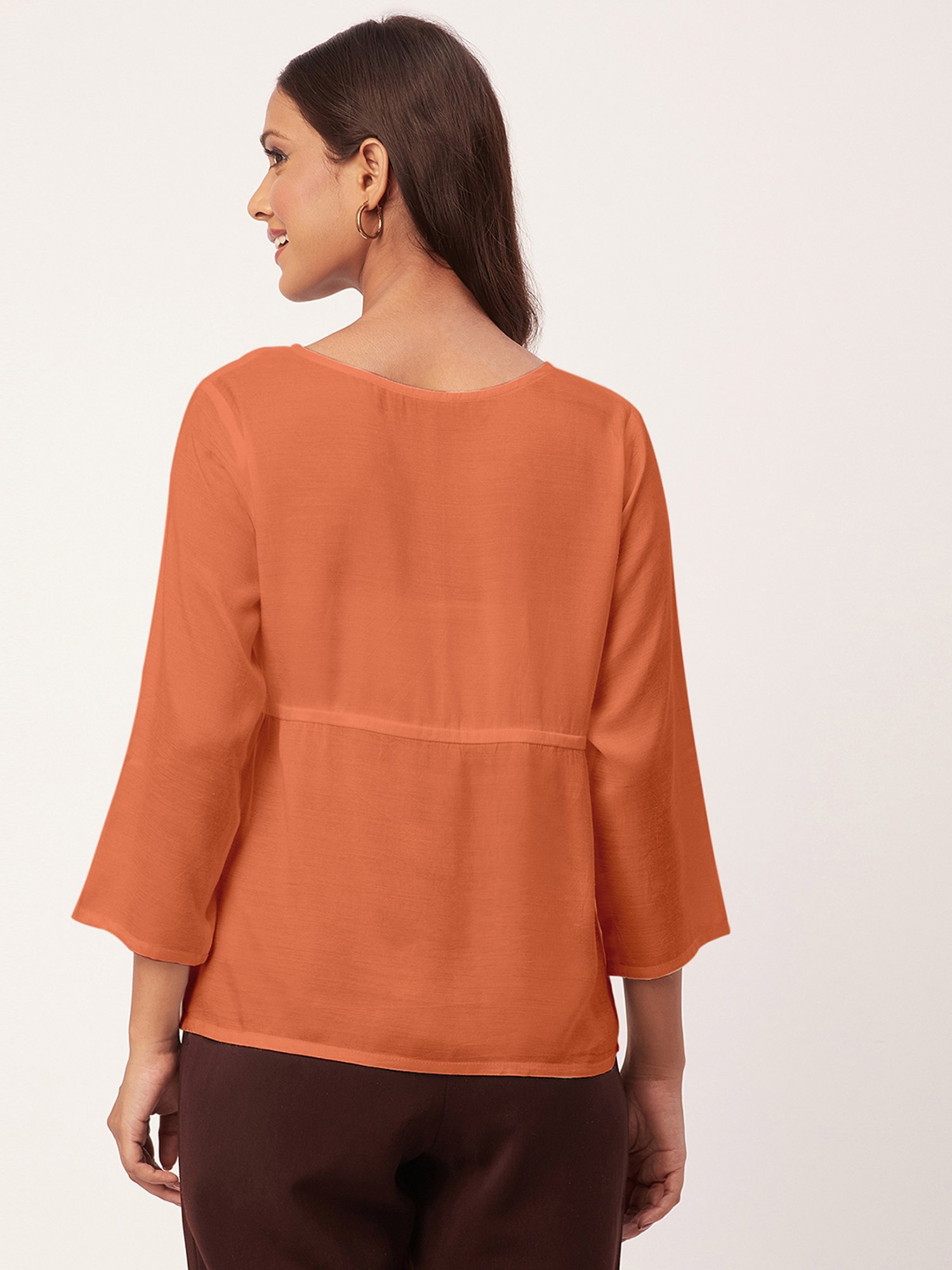 Moomaya Orange Regular Fit Top