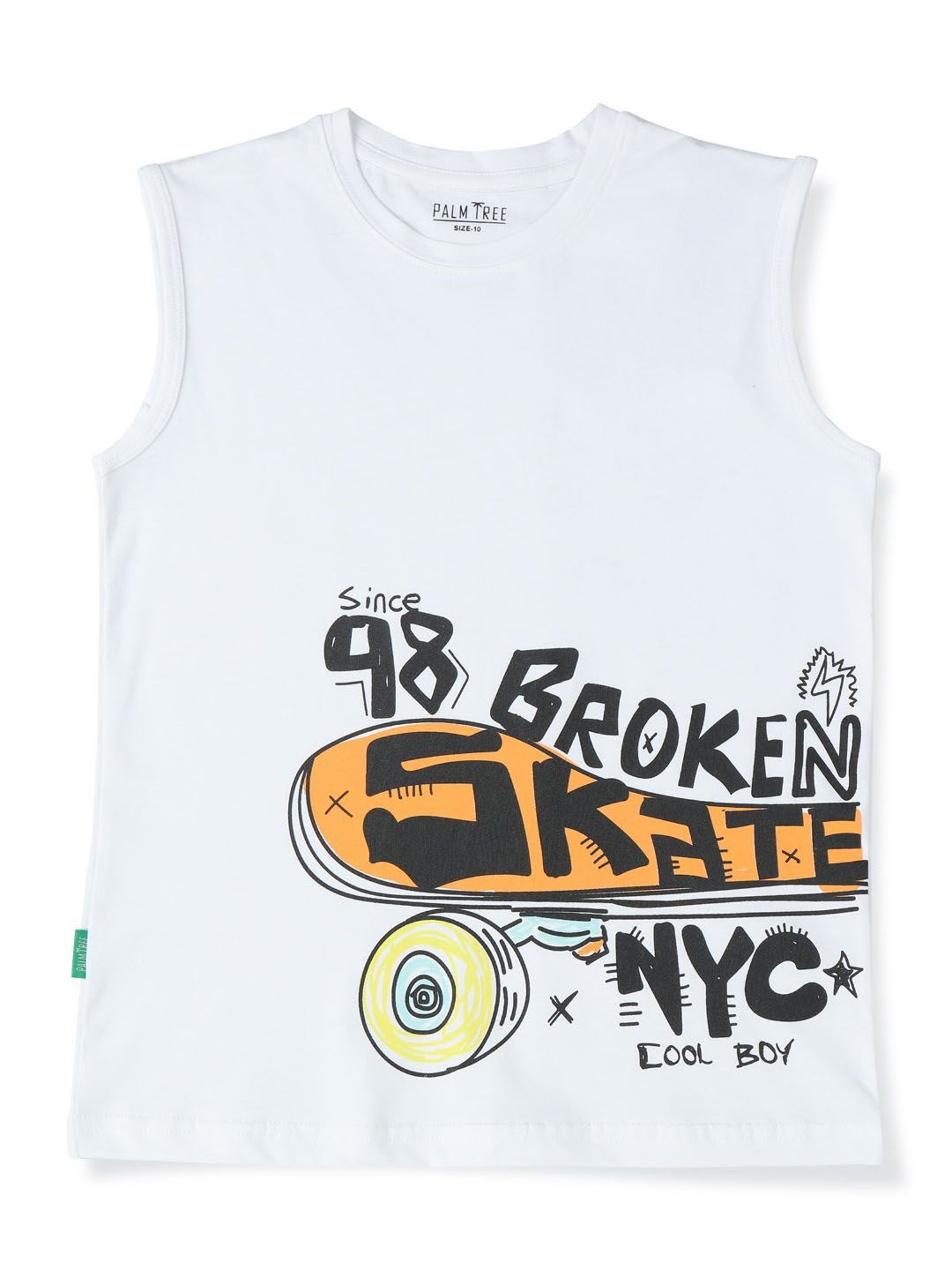 Palm Tree Kids White Printed Vest