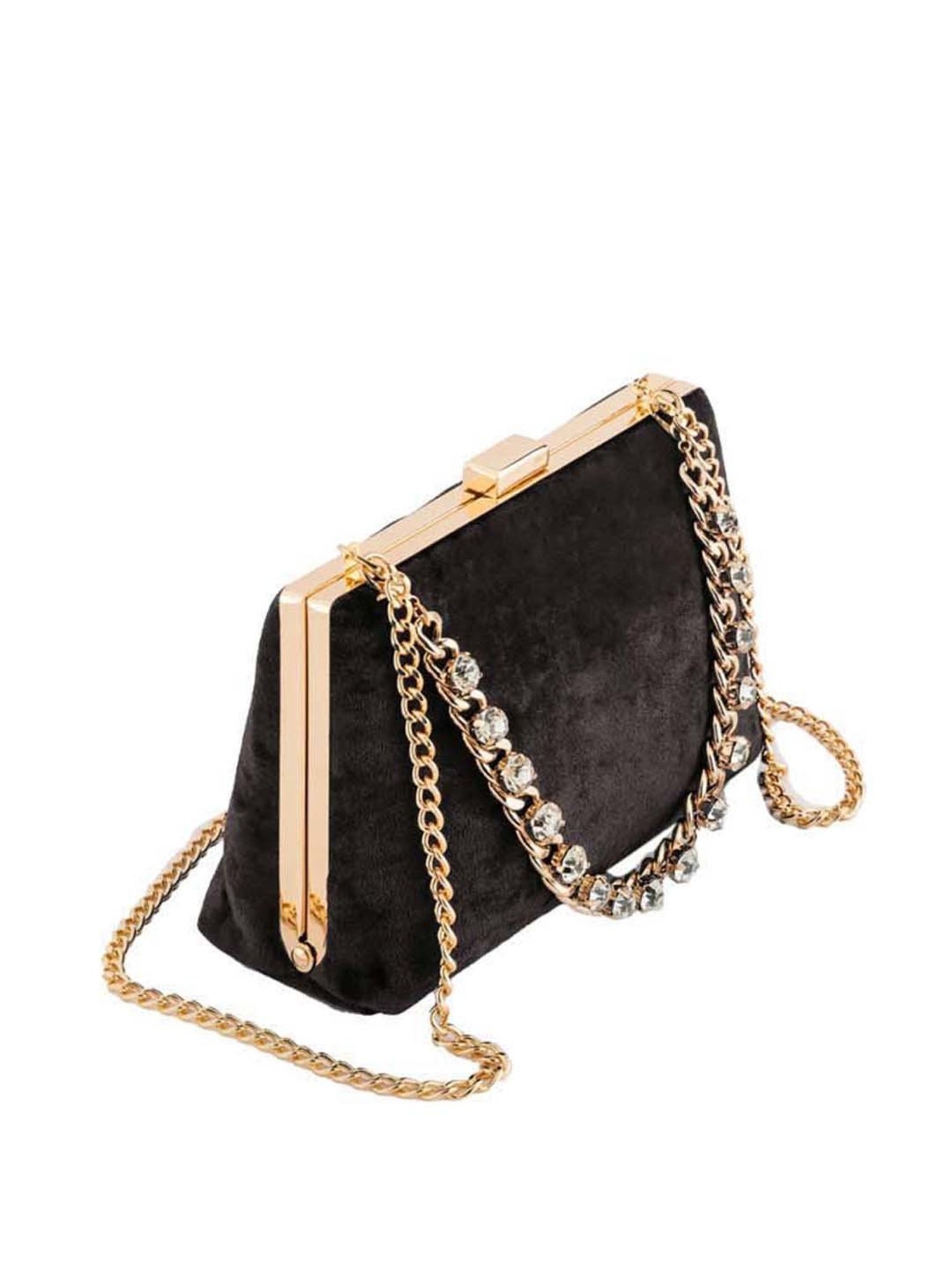 CARPISA Black Velvet Clutch