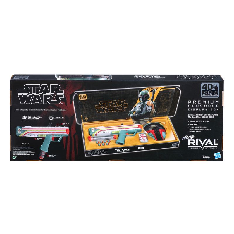 Nerf Rival Star Wars Apollo XV-700 Blaster, Face Mask, Boba Fett Insignia Patch, 7 Nerf Rival Rounds