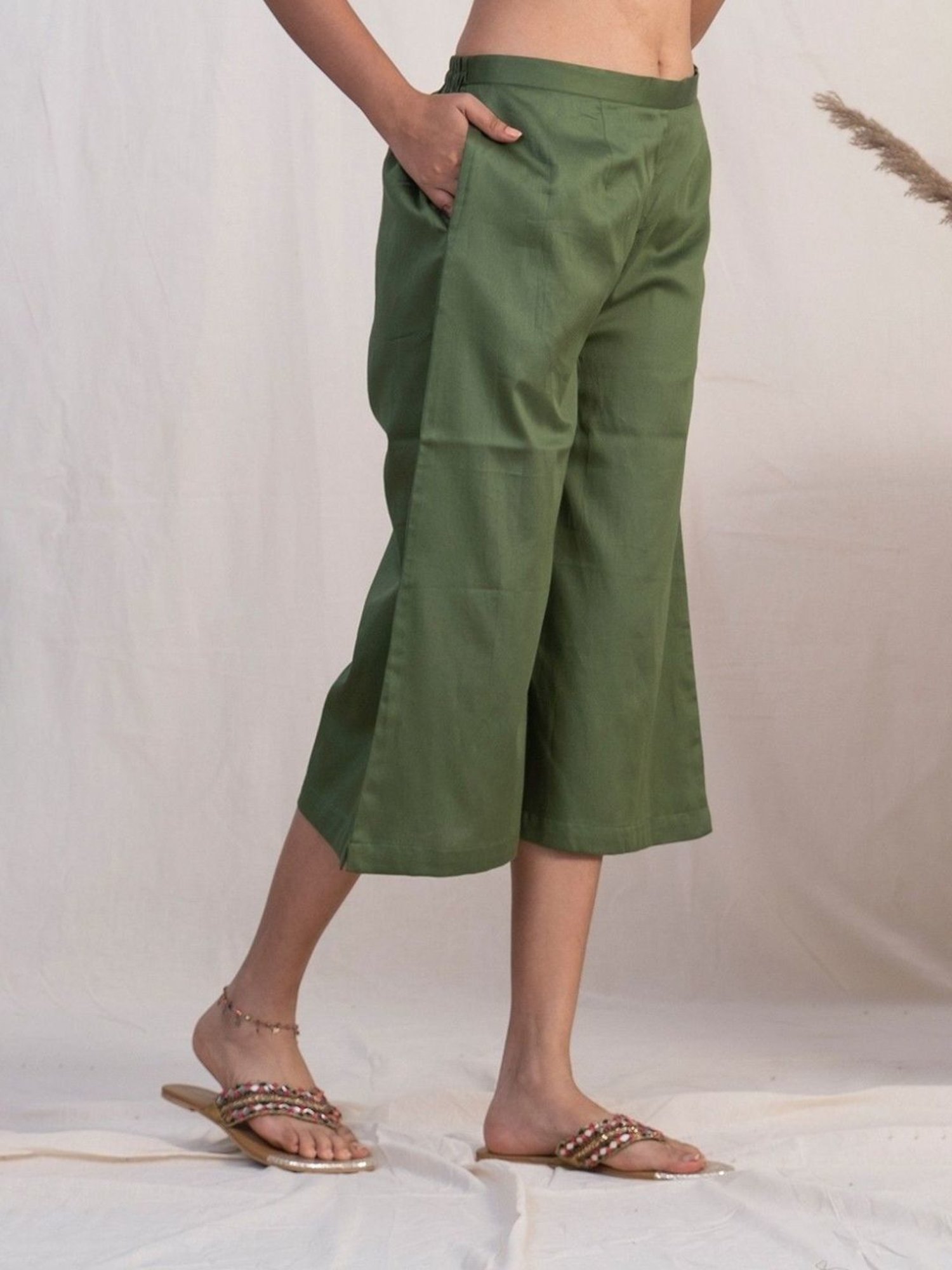 Akiso Jashn Green Short Plazzos