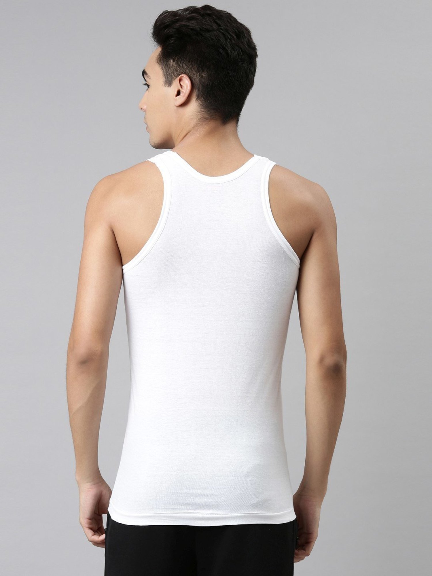 Dixcy Josh White Cotton Regular Fit Vest - Pack Of 3