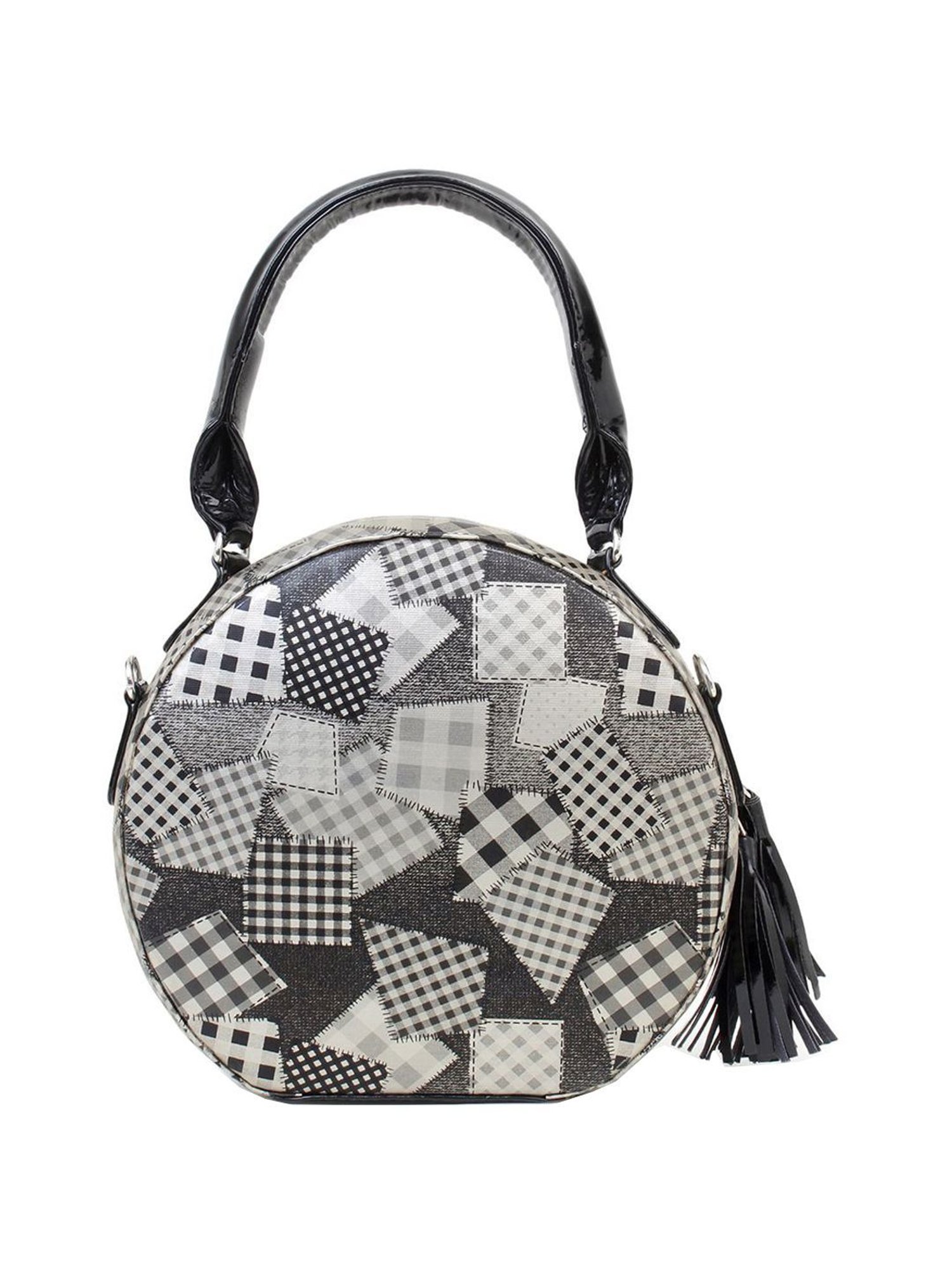 Spice Art Black Printed Medium Handbag