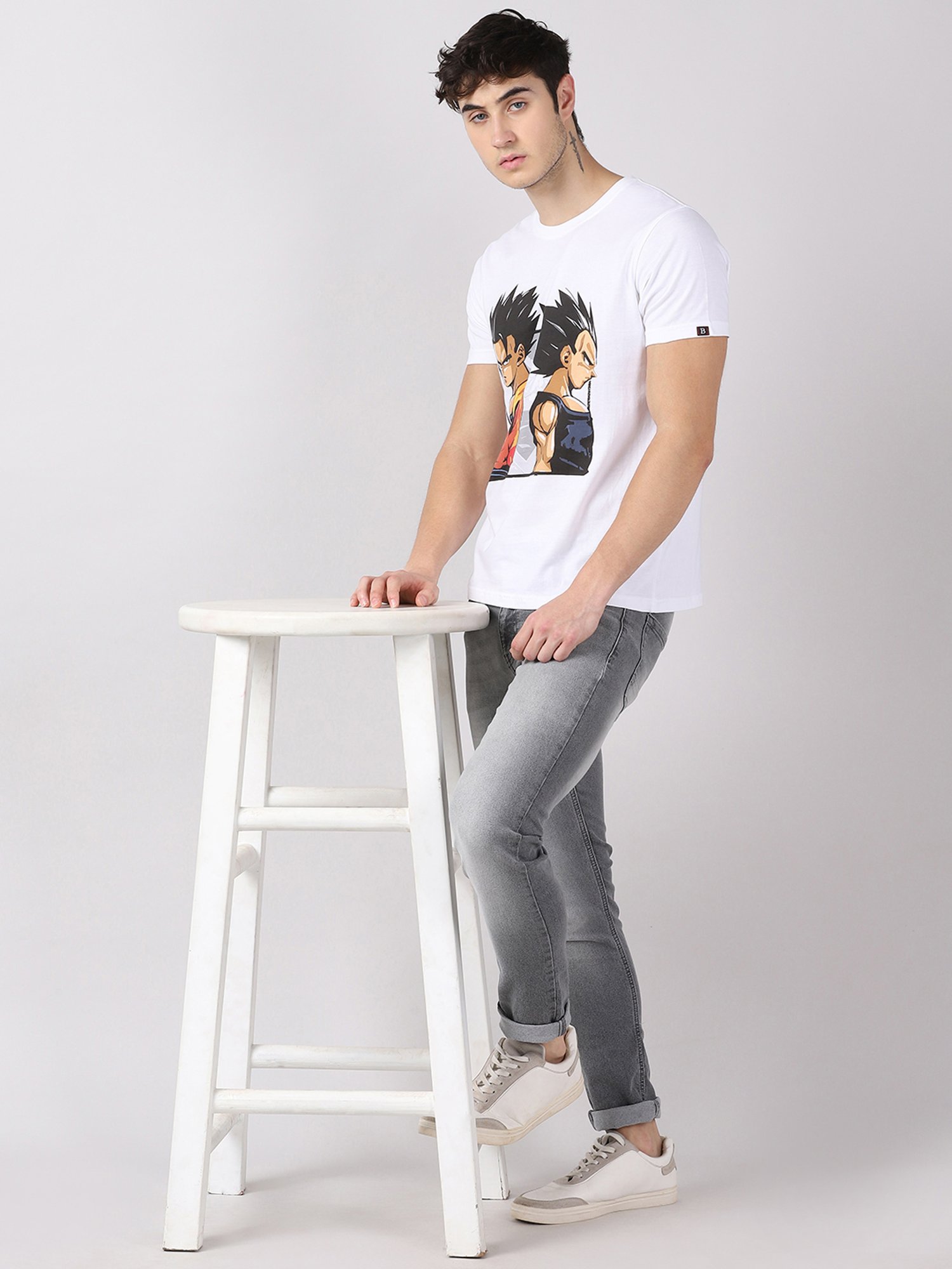 Bushirt White Cotton Crew T-Shirt