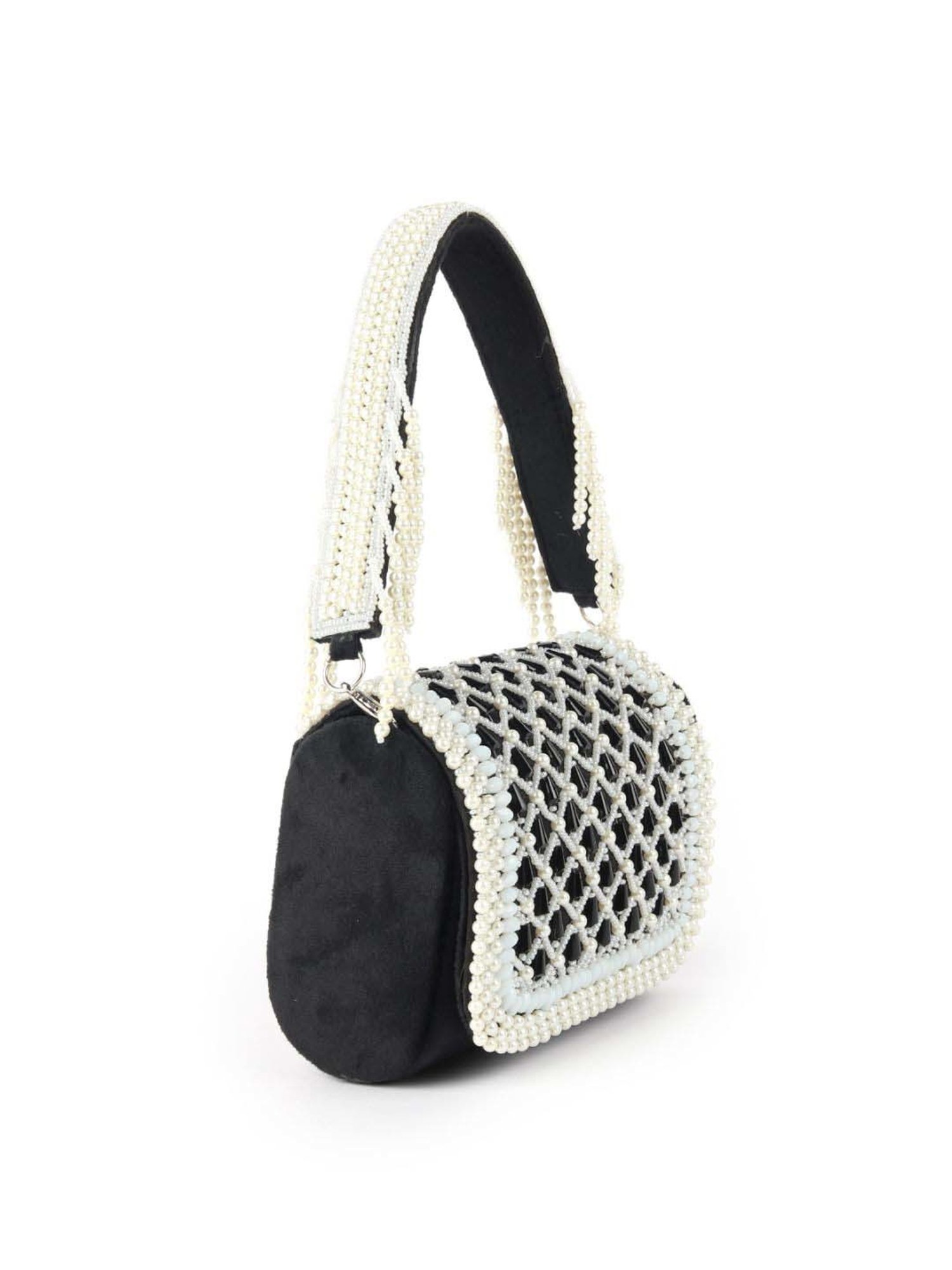 Odette Black & White Embellished Handbag