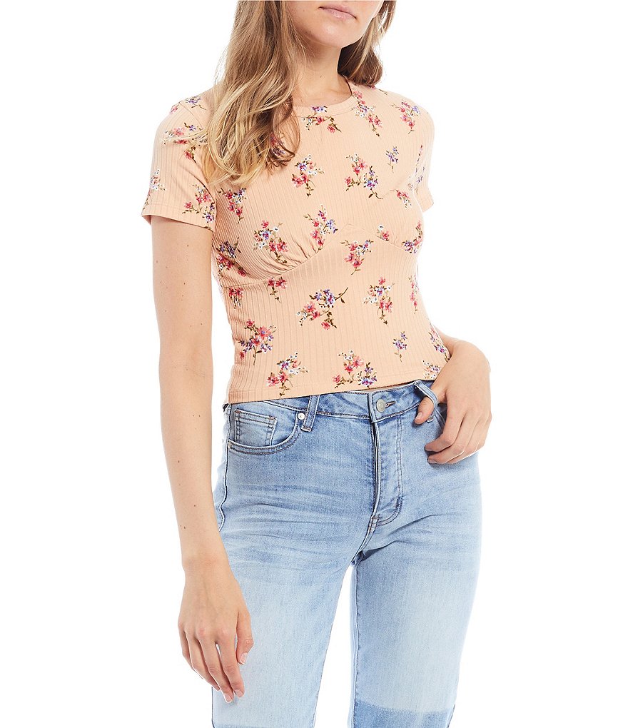 June & Hudson Short Tie Sleeve Knit Tee