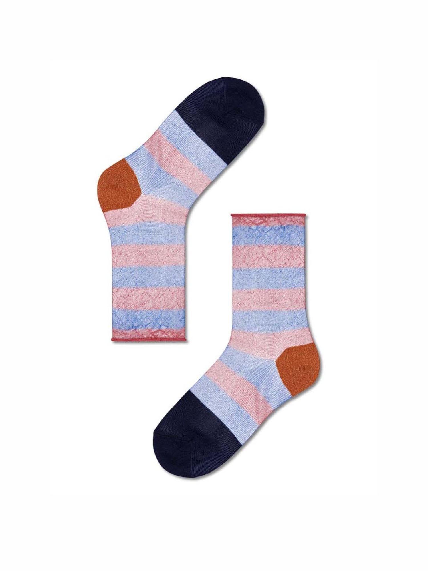 Happy Socks Hysteria Franca Ankle Pink Cotton Striped Socks (39-41)