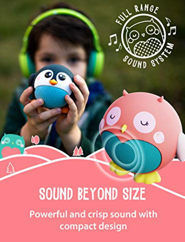 Planet Buddies Bluetooth Speaker, Kids Portable Wireless Speaker (Pink Owl)