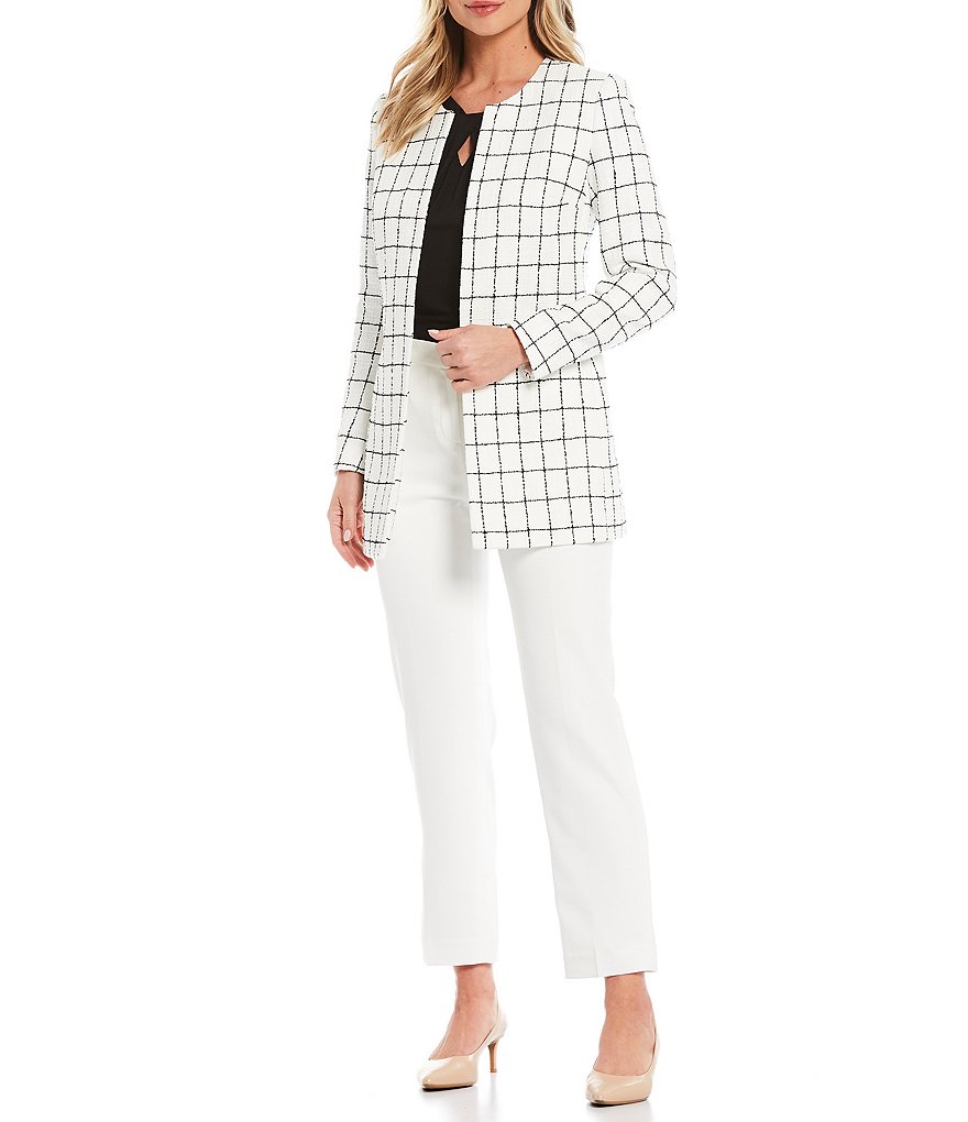 Kasper Windowpane Tweed Kissing Front Topper