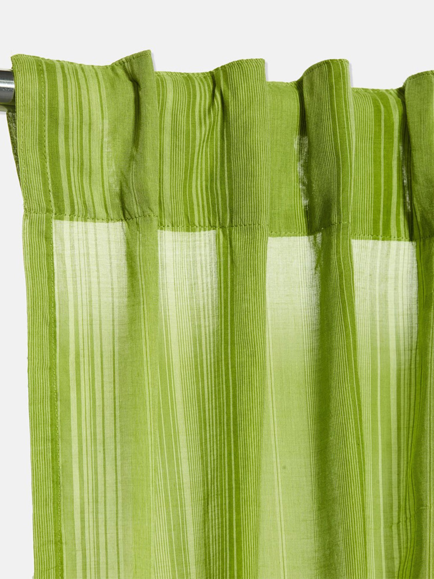 Fabindia Home Krisha Veeya Green Cotton 5 ft Window Curtain