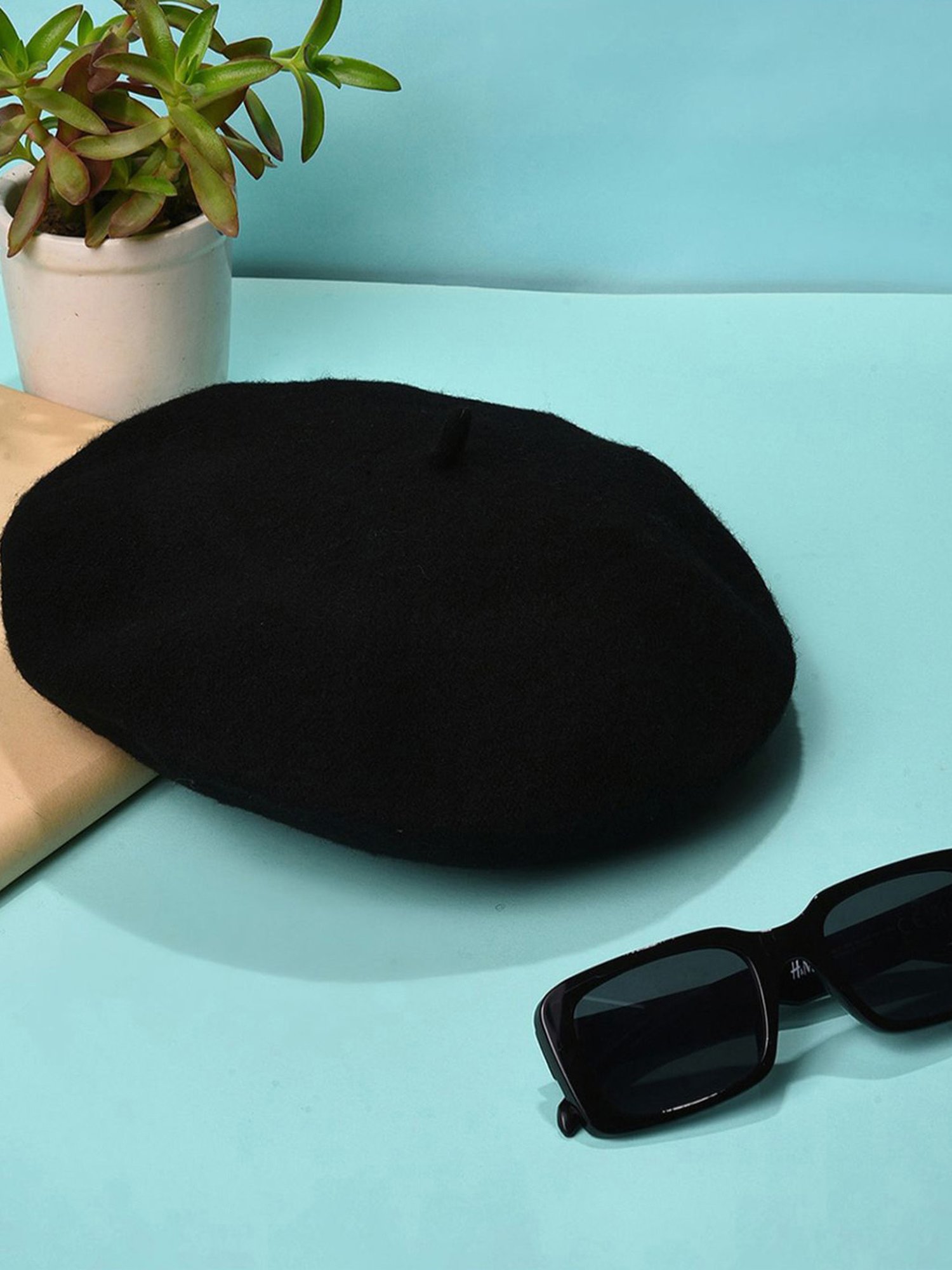 HauteSauce Black Beret Cap