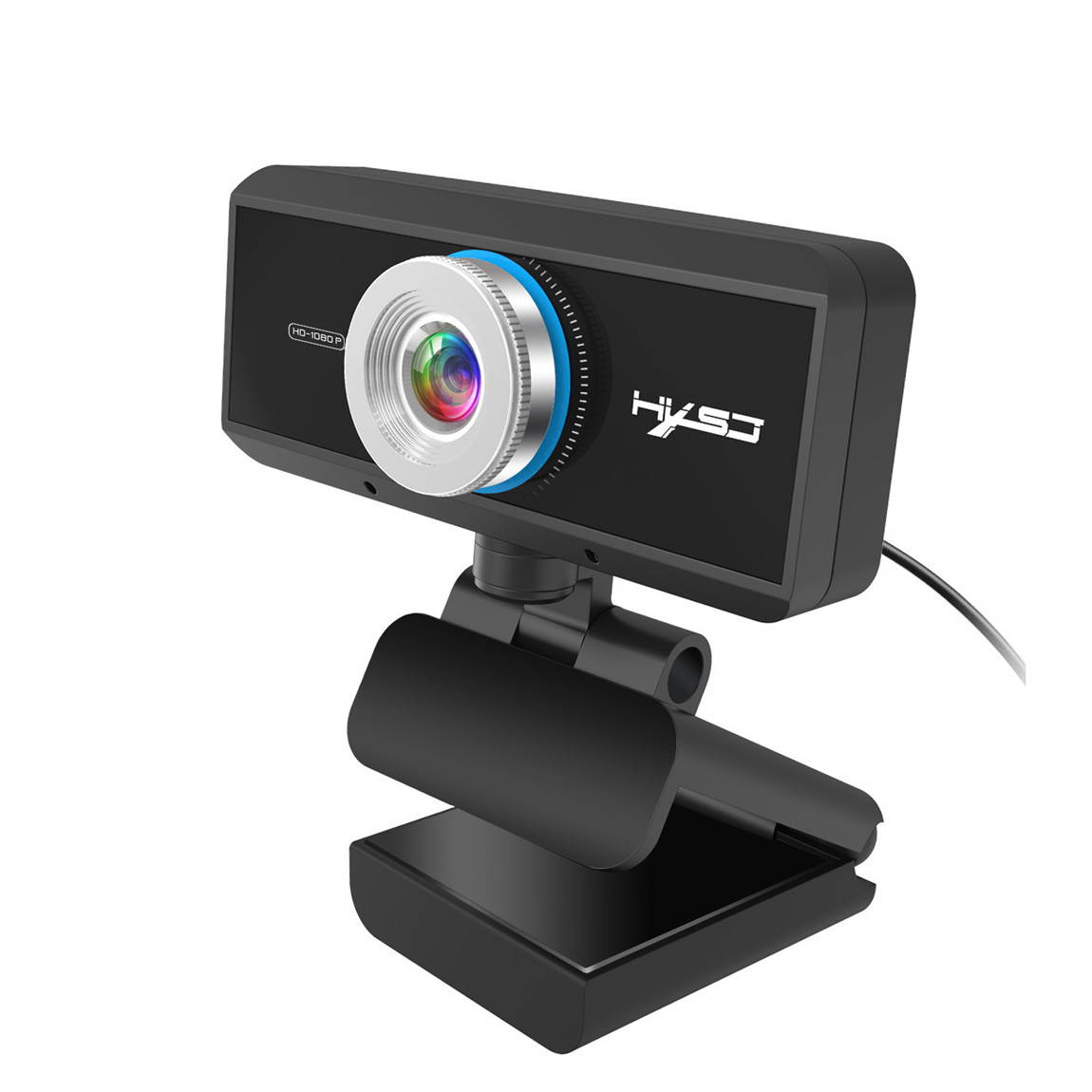 Webcam with Microphone, 1080P Full HD Computer Camera for PC with Cover, Expandable Tripod, USB Web Camera with Cover for Video Calls, Streaming, Skype, Zoom, Teleconference