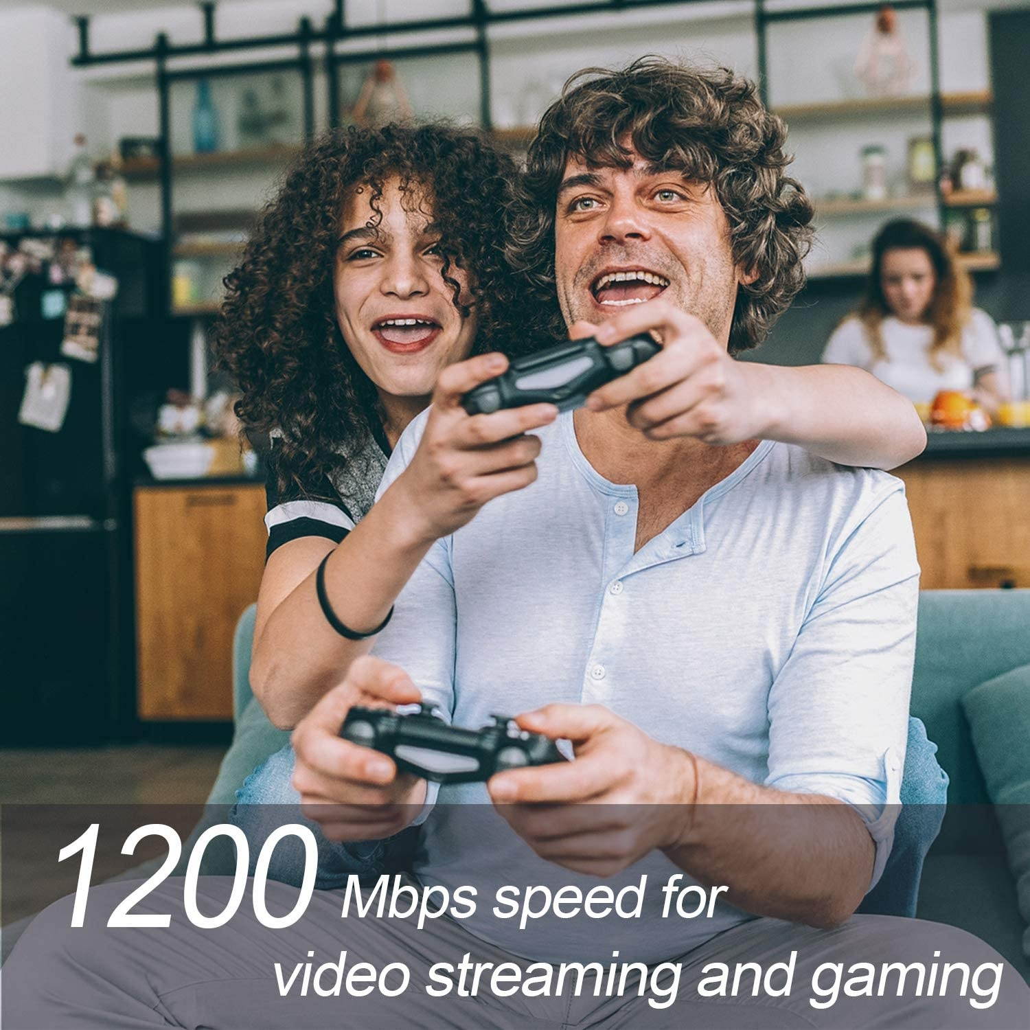 WiFi Booster 1200Mbps WiFi Extender 5GHz &2.4 Covers 1500Sq.ft Wireless WiFi Range Repeater for Home WiFi - Router Extender 3 Working Modes