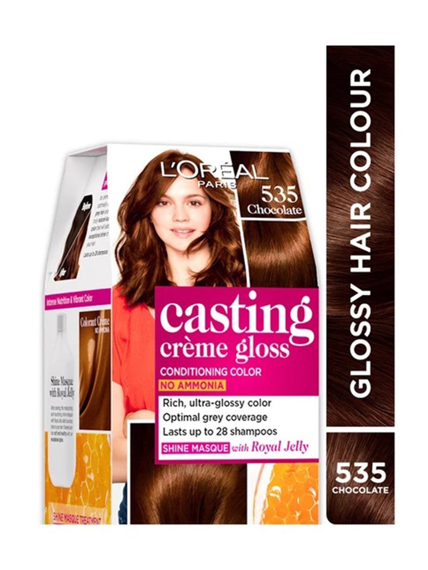 L'Oreal Paris Casting Creme Gloss Hair Color Chocolate 535 - 87.5 gm + 72 ml