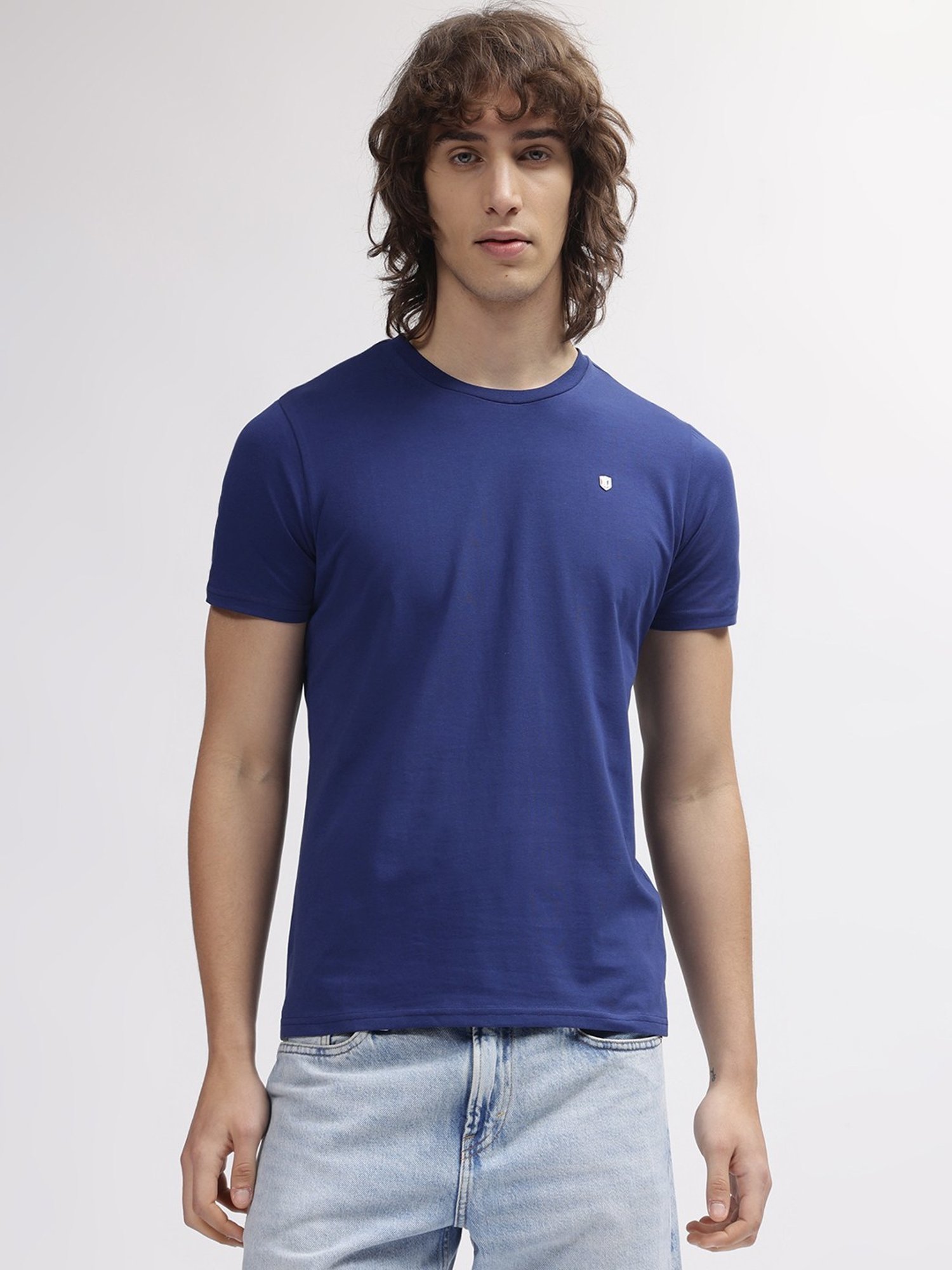 Iconic Navy Cotton Regular Fit T-Shirt