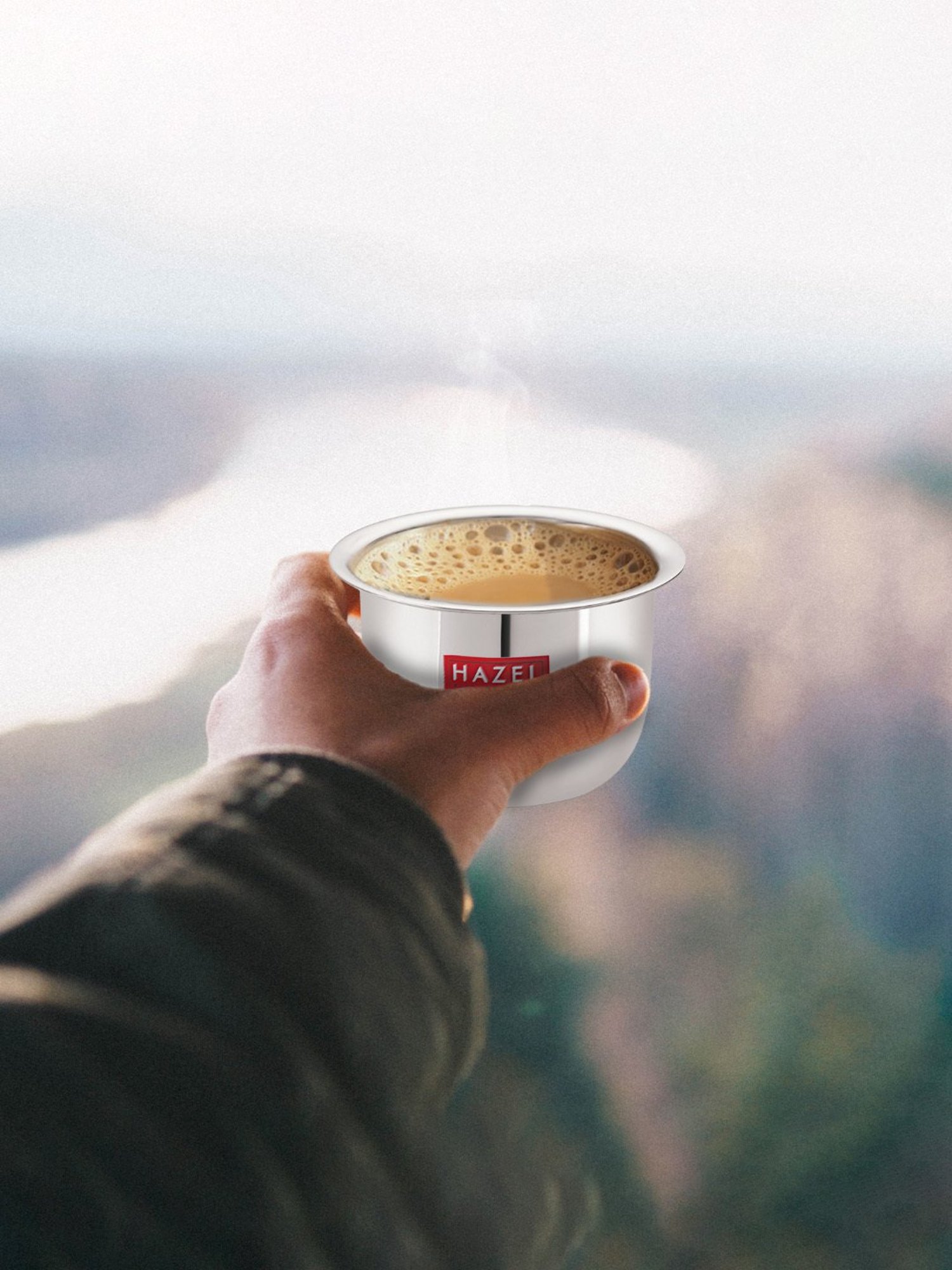 HAZEL Silver Stainless Steel Mini Traditional Design Serving Patra Pela - Set of 2 (100ml)