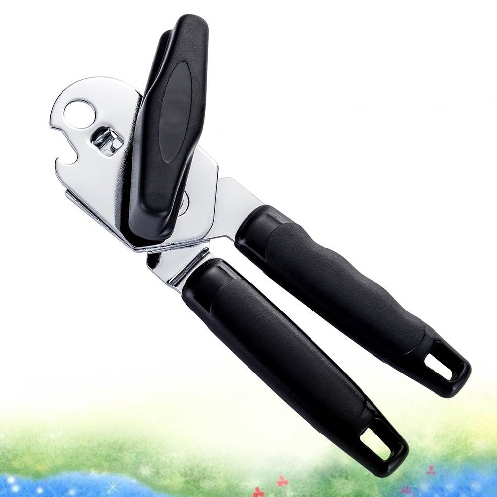 1Pc Can Opener Multifunction Bottle Opener Portable Can Lid Cutter Opener Non-Slip Can Lid Lifter (Black)