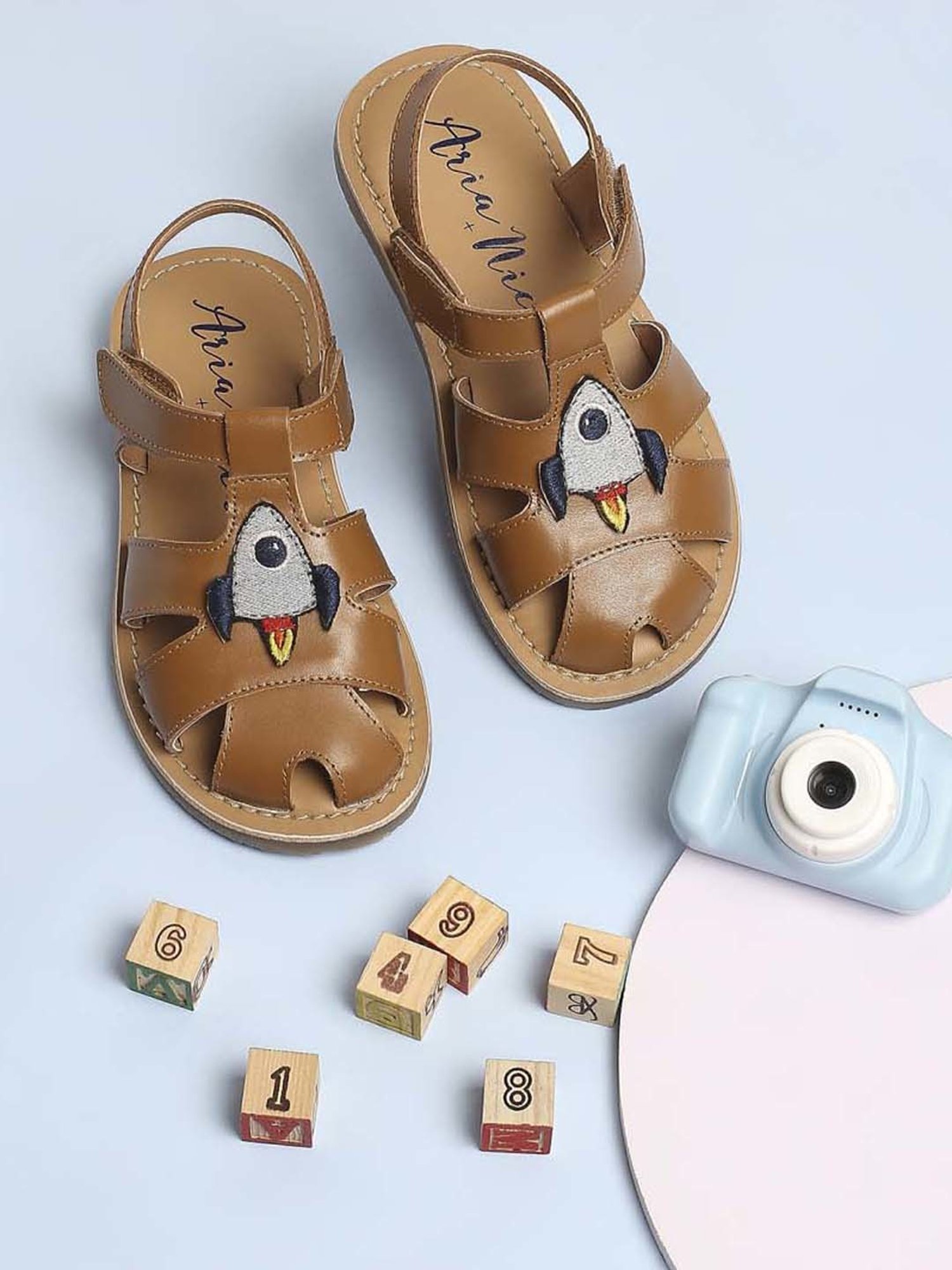 Aria Nica Kids Rocket Brown Casual Sandals