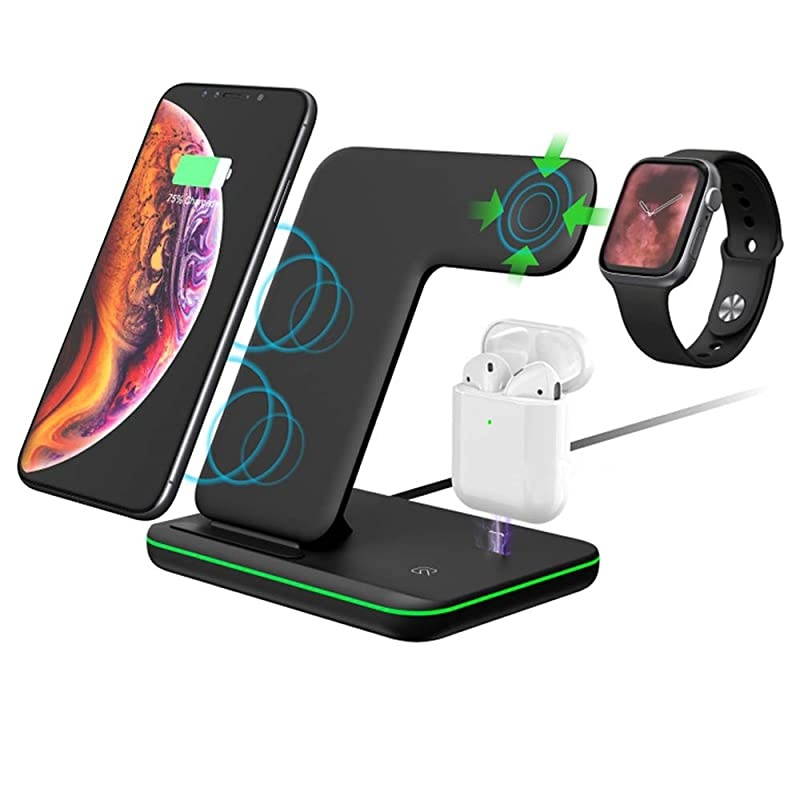 Wireless Charger 3 in 1 Wireless Charging Stand for Latest Airpods iPhone and iWatch Wireless Compatible for iPhone 1111 Pro MaxXXS Max8 Apple Watch Charger 5 4 3 2 1 Airpods 3 2 1
