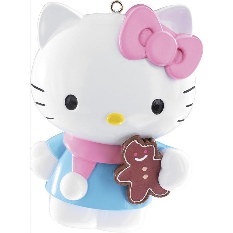 Carlton Cards 3.5" Heirloom Hello Kitty Gingerbread Cookie Christmas Ornament - White/Pink