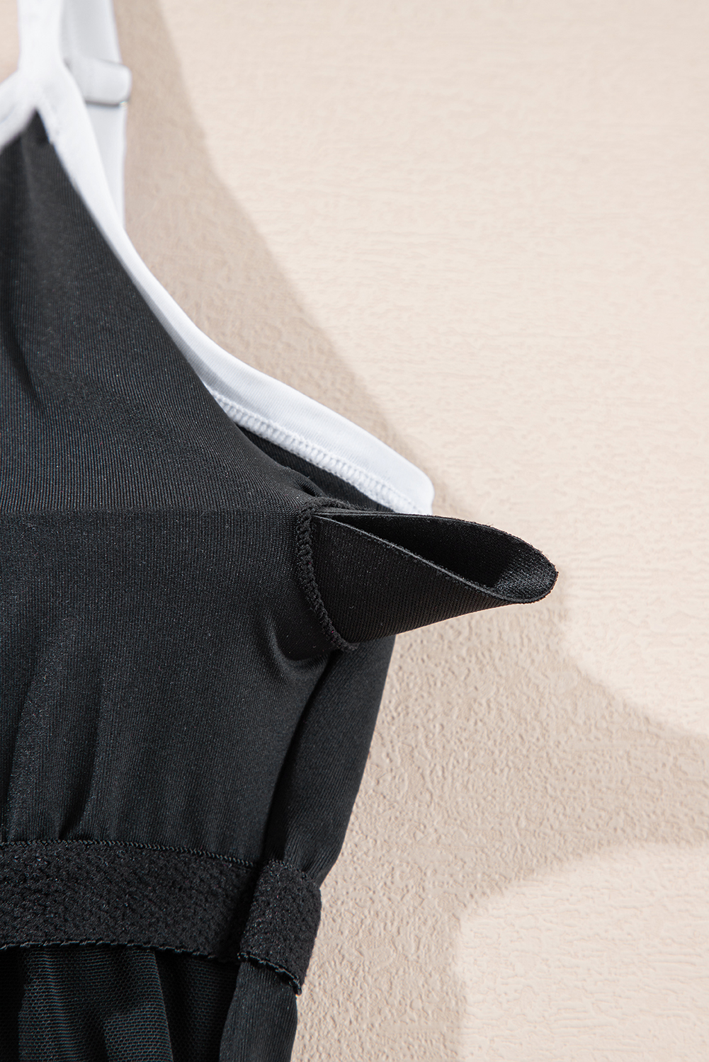 Black Plant Print Zip Front Half Sleeve One Piece Swimsuit