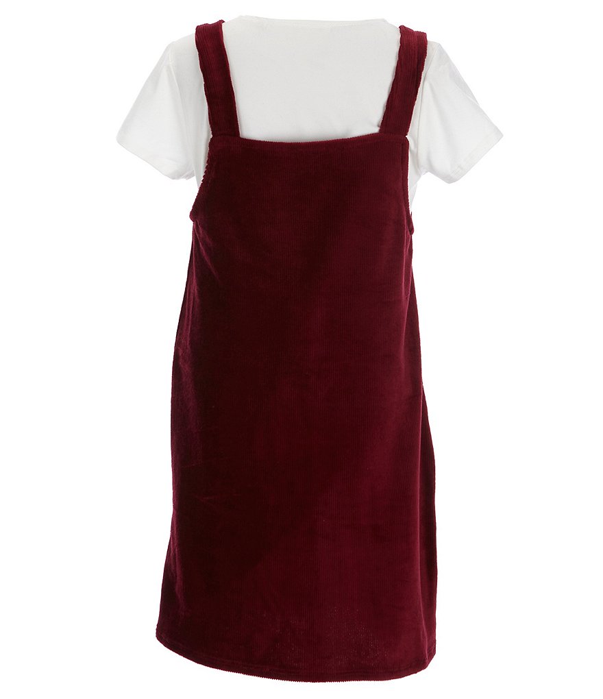 Poppies And Roses Big Girls 7-14 Short-Sleeve Tee & Velvet Jumper Set