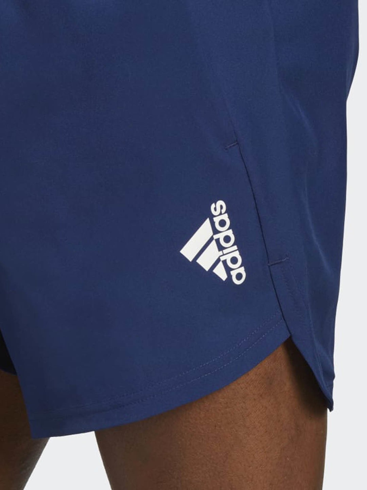 Adidas White Regular Fit Striped Sports Shorts