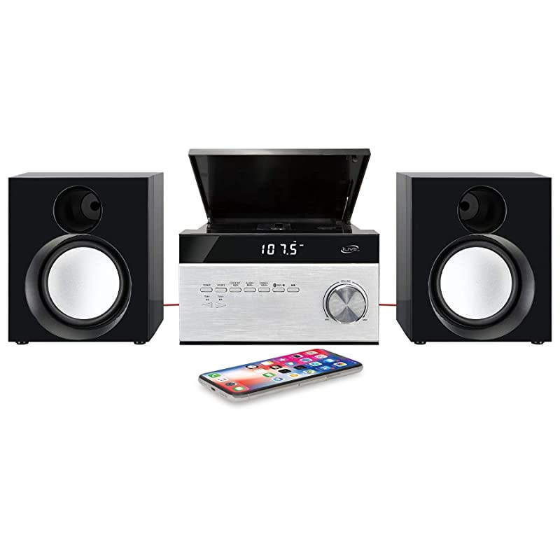 Wireless Home Stereo System with CD Player and AMFM Radio Includes Remote Control iHB227BBlackSilver