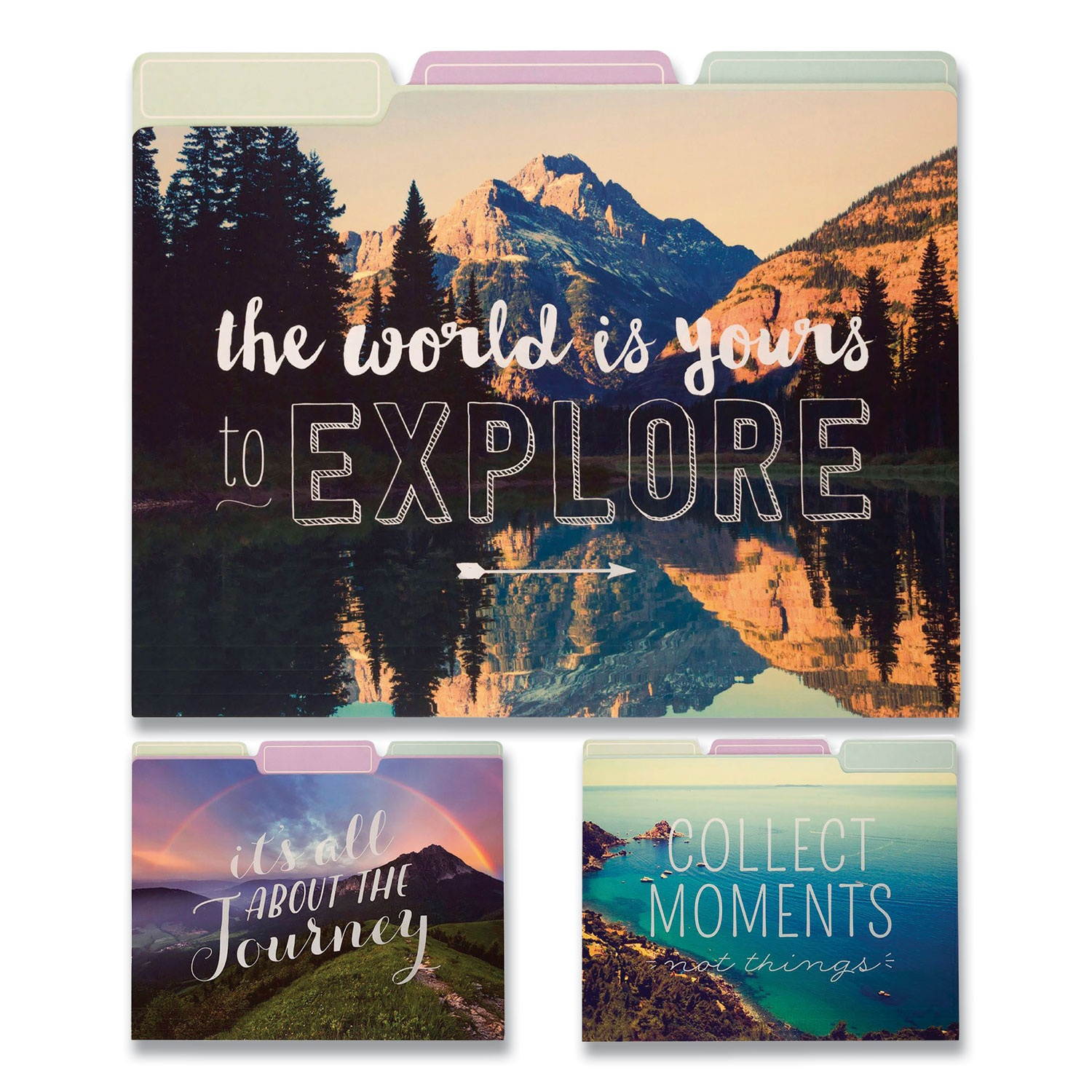 Fashion File Folders 1/3-Cut Tabs Letter Size Explorer Assortment 9/Pack T617HST