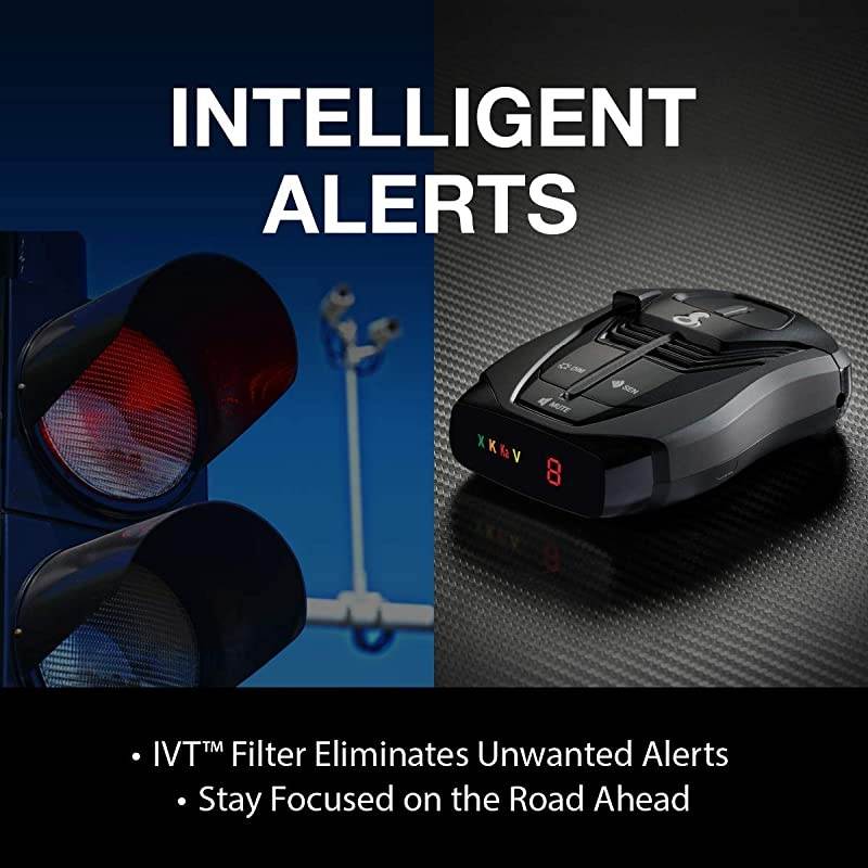 RAD 380 Laser Radar Detector Long Range Detection LaserEye Front and Rear Detection IVT Filtering Updateable Software Adjustable Sensitivity Digital Signal Processing Black
