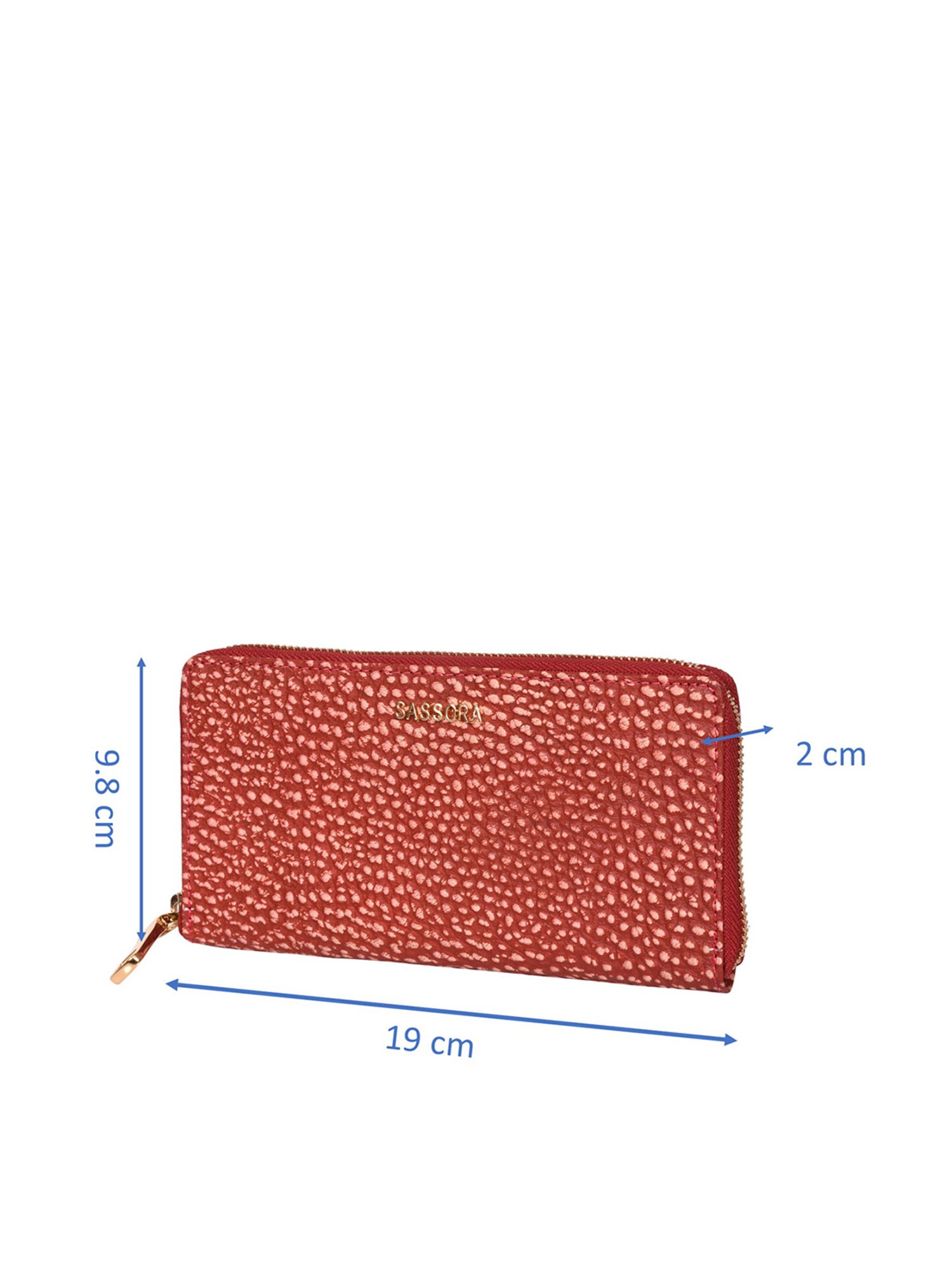 SASSORA Red Printed Rfid Wallet for Women