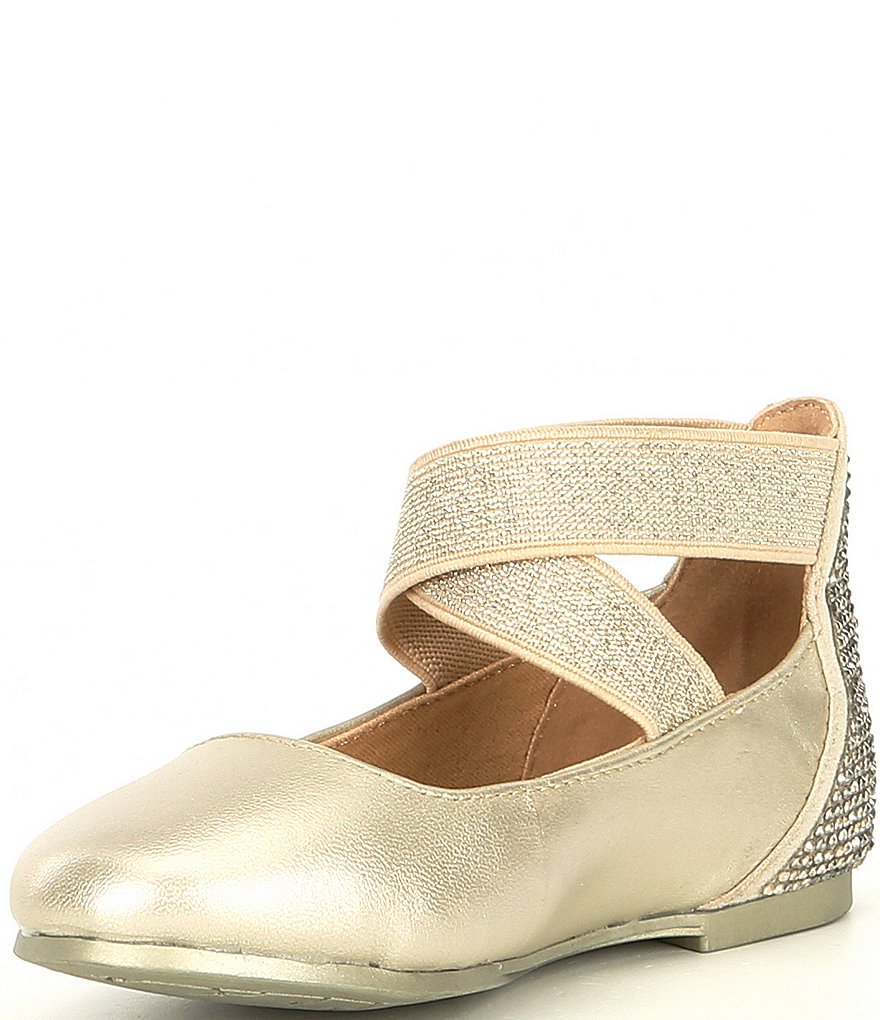 Copper Key Girls' Loviee Jewel Embellished Leather Ballet Flats (Toddler)