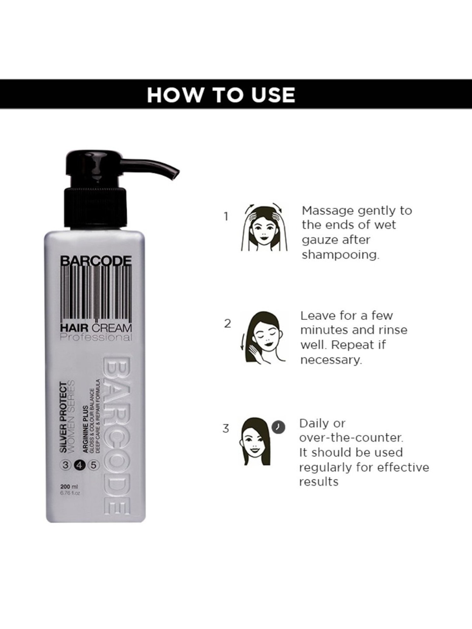 Barcode Professional Silver Protect Women Series Hair Cream - 200 ml