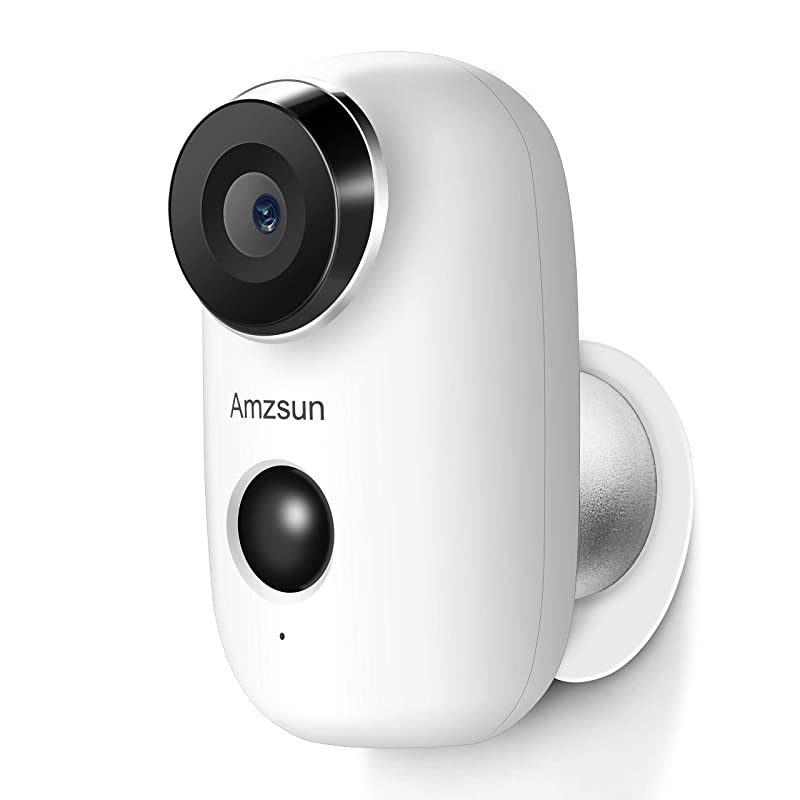 Rechargeable Battery Powered Surveillance System with Motion Detection Night Vision 2Way Audio Waterproof White