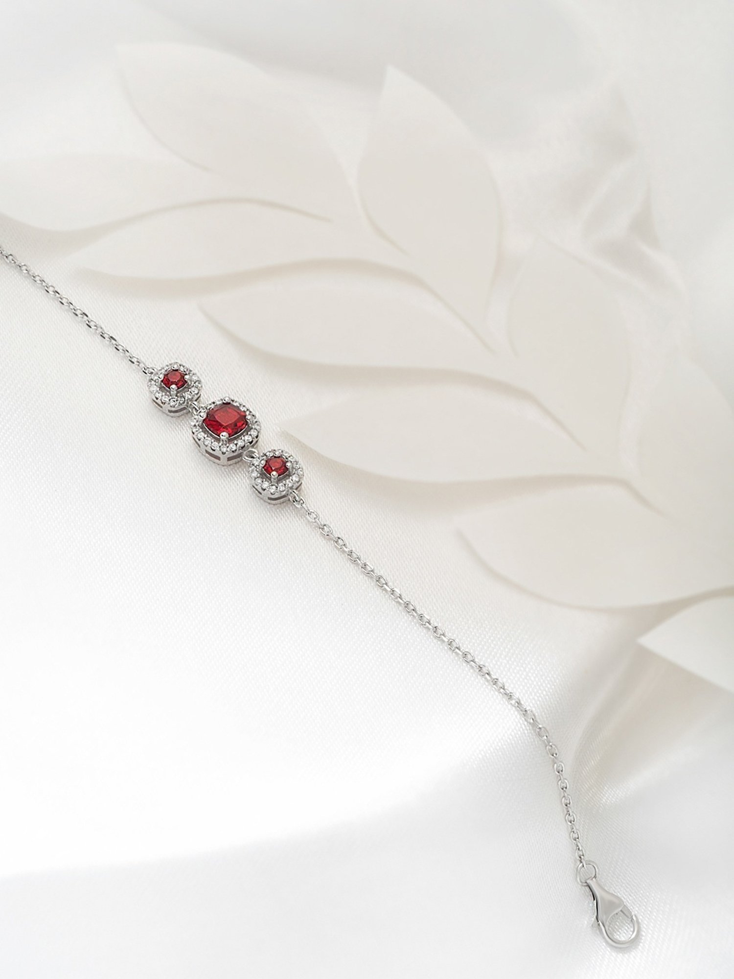 Silberry 92.5 Sterling Silver Red Royalty Bracelet