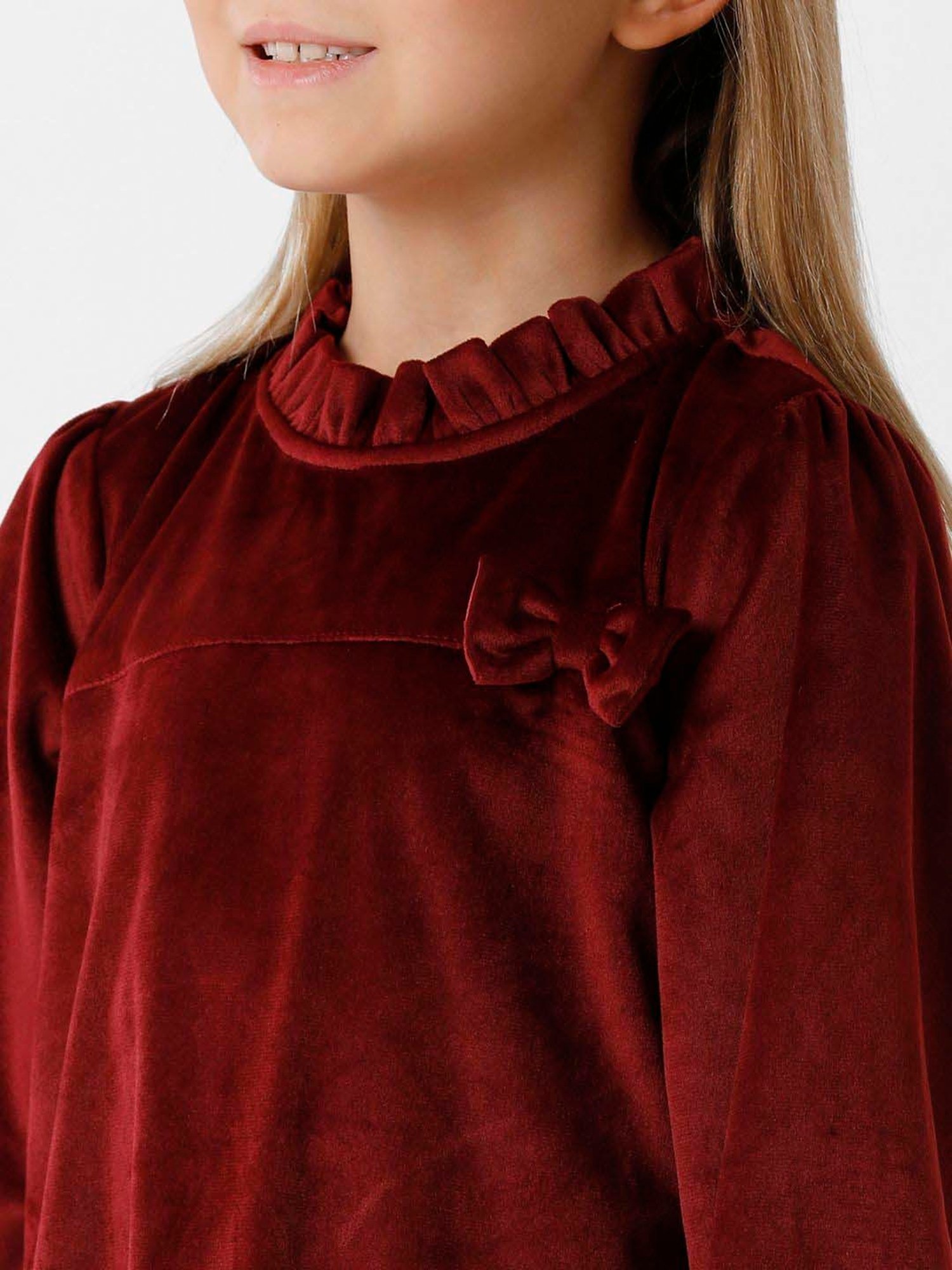 Kate & Oscar Kids Wine Regular Fit Full Sleeves Dress