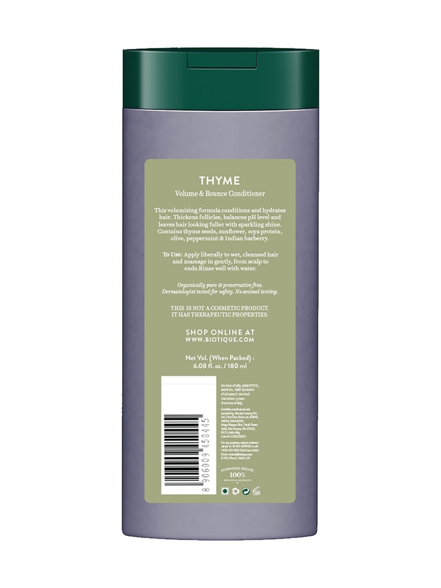 BIOTIQUE Thyme Volume & Bounce Conditioner - 180 ml