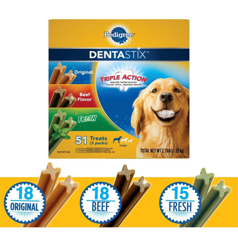 Pedigree Dentastix Variety Pack Large Dental Dog Treats - 51ct