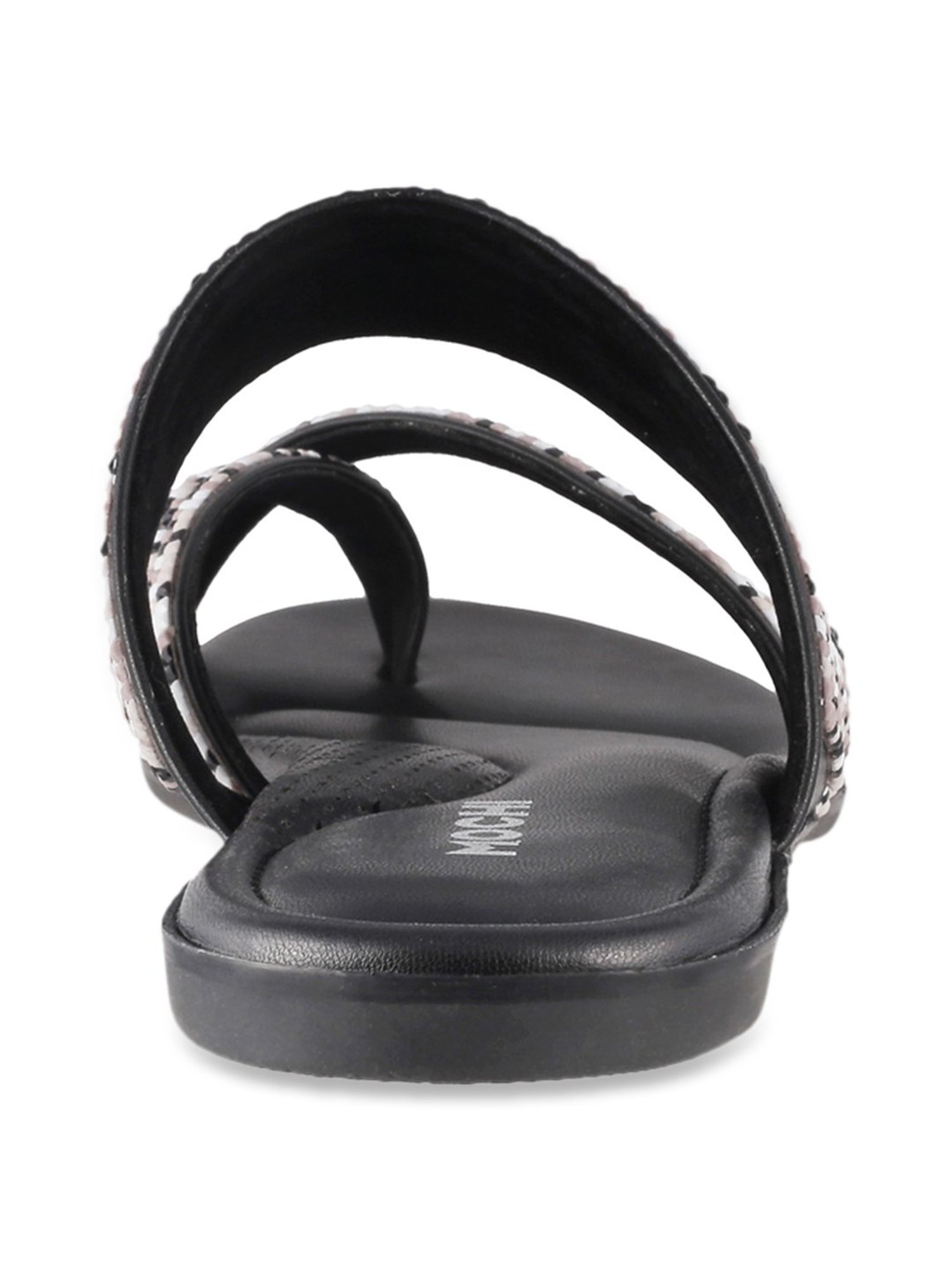 Mochi Women's Black Toe Ring Sandals
