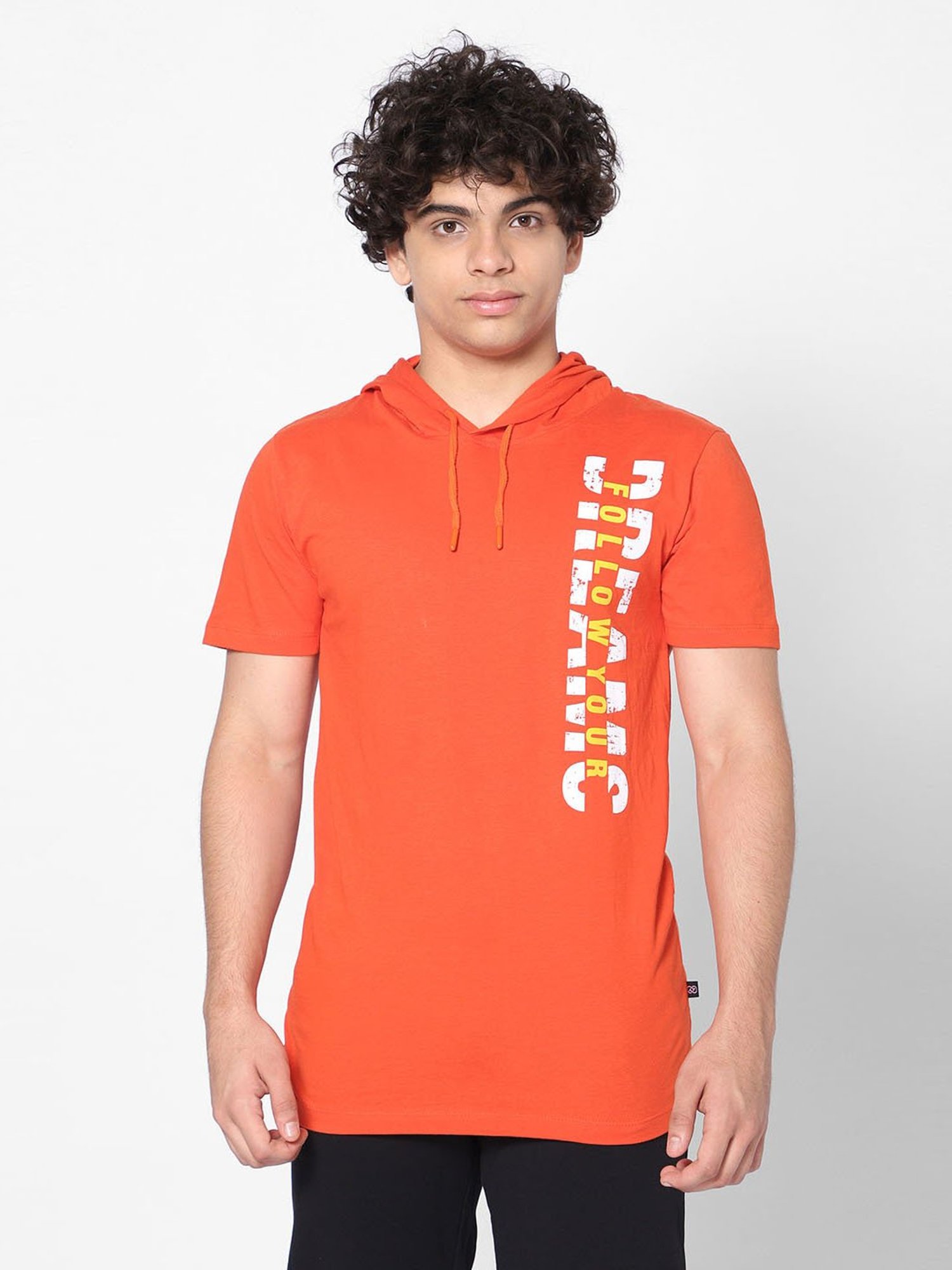 TeenTrums Boys Orange Printed Sweatshirt