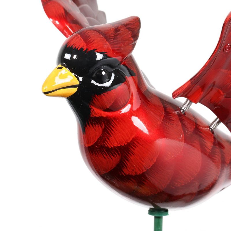 2pk 11" Plastic and Metal Windy Wings Cardinal Stakes - Exhart